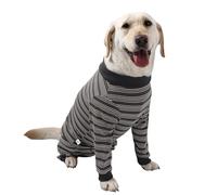 TQFlow Combinaison de Recuperation, Chien Chirurgical Costumes Chemise Médicale pour Femme Mâle Protection des Blessures, Alternative Collerette Chiens Bodysuits Opératoires Chemises (Gris, XXL)