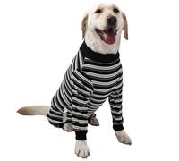 TQFlow Combinaison de Recuperation, Chien Chirurgical Costumes Chemise Médicale pour Femme Mâle Protection des Blessures, Alternative Collerette Chiens Bodysuits Opératoires Chemises (Noir, 3XL)