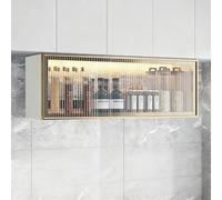 Tqoiozxa Armoire Murale en Aluminium avec Porte vitrée, Rangement Maquillage, Armoire à Pharmacie, Personnalisable pour Salon, Cuisine, Salle de Bain, entrée(C,100CM/39.3IN)