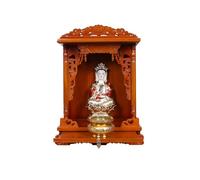 Tqoiozxa Autel bouddhiste en bois mural/table, table de méditation pour sanctuaire domestique, vitrine pour statues Pooja, avec tiroir pour hommage Pooja et encens (Huanghuali, Large)