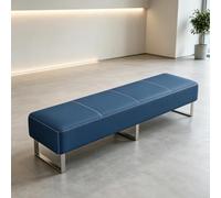 Tqoiozxa Banc de Hall Modern en Cuir PU, Siège Zone de Réception | Mobilier de Salle d'Attente Rembourré avec Base Métal pour Bureau & Salon(Blue,180cm/70.8in)