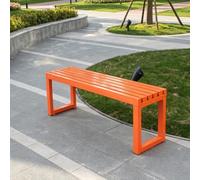 Tqoiozxa Banc de Jardin sans Dossier, Banc Public en Acier Galvanisé Résistant aux Intempéries pour Terrasse, École, Parc & Jardin, Design Moderne(Orange,200cm/78.7in)