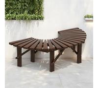 Tqoiozxa Banc de Tour d'arbre Modulaire, Banc de Jardin en Bois Carbonisé, Siège d'Extérieur Résistant aux Intempéries, Forme en S/Circulaire pour Parc(Semicircle)