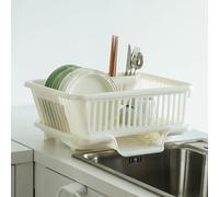 Tqoiozxa Égouttoir à Vaisselle Grande capacité pour la Cuisine - Organisateur de Rangement à Poser sur l'évier avec bac récupérateur d'eau Amovible, Aucun Assemblage requis(Wide-Stream Output,M)