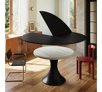 Tqoiozxa Plateau de Table Rond, rallonge de Bureau Pliable en Quatre, Plateau en Bois, Gain de Place pour Les réunions de Famille et Les fêtes, Extension de Bureau temporaire(140cm/55.1in)