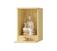 Tqoiozxa Sanctuaire bouddhiste mural en bois pour Bouddha Guanyin, table d'autel de prière ou de prière à suspendre pour décoration d'intérieur (bois-B, 30 cm)
