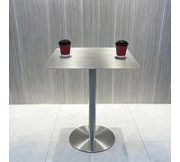 Tqoiozxa Table de Salle à Manger Ronde Moderne, Table Basse en Acier Inoxydable, revêtement Anti-Traces de Doigts pour Bistro, café, pub et établissements commerciaux(Square,80cm/31.4in)