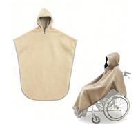 TQPGJJL Cape for fauteuil roulant toutes saisons avec capuche - Couverture en peluche coupe-vent for toute l'année, 2 options de poids, l'intérieur/à l'extérieur/sur la terrasse(D,Double-sided)