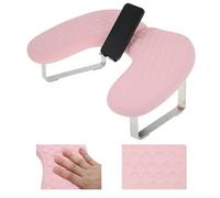 TQPGJJL Repose-Bras Compact for Ongles avec Support de téléphone - Coussin de manucure en Forme de U Peu encombrant for Petits Salons et Technologies Mobiles, Cuir PU (45 x 31 x 18 cm)(Pink)