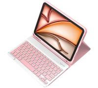 TQQ Coque Clavier pour iPad Air 11" M3/M2 (2024-2025), Air 5e/4e Gen 10,9", Pro 11" (1re-4e Gen) : Clavier Bluetooth Détachable avec Porte Stylet, AZERTY Français Layout