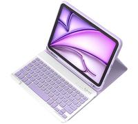 TQQ Coque Clavier pour iPad Air 11" M3/M2 (2024-2025), Air 5e/4e Gen 10,9", Pro 11" (1re-4e Gen) : Clavier Bluetooth Détachable avec Porte Stylet, AZERTY Français Layout