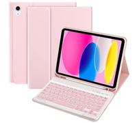 TQQ Étui avec clavier pour iPad 11e génération A16 2025 et 10e génération 2022, QWERTY espagnol Ñ amovible Bluetooth pour iPad 10/11 Gen