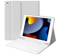 TQQ Étui clavier iPad 9ème génération avec porte-crayons intégré, amovible espagnol Ñ Clavier pour iPad 10,2" 9e/8e/7e génération, iPad Pro 10,5" 2017, iPad Air 3 2019
