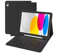 TQQ Étui clavier pour iPad A16 11e génération 2025 et 10e 2022, housse de clavier Bluetooth amovible avec porte-crayon pour iPad 11/10, disposition britannique