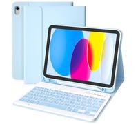 TQQ Étui clavier pour iPad A16 11e génération 2025 et 10e génération 2022 (11/11"), housse de clavier Bluetooth amovible avec porte-crayon pour iPad 11/10 génération, disposition britannique