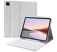 TQQ Étui pour iPad Pro 12,9" 2022 avec clavier, étui clavier (pour iPad Pro 12,9" - 6e génération, 5e/4e/3e génération) - avec porte-crayon pour iPad Pro 12,9" 2022 (gris)