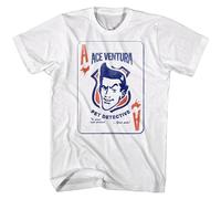 TQQCA BEAR Ace Ventura Pet Detective Men's T Shirt Strays Calling Card Jim Carrey Comedy White 3XL