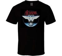 TQQCA BEAR Saxon Wheels of Steel Metal Band Logo T-Shirt Men Black 3XL