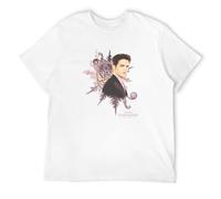 TQQCA BEAR Twilight Mens T-Shirt - Edward Cullen in Ornate Foliage Lion Crest White M