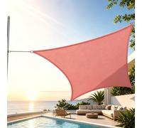 TQQEPOOL Voile Ombre Terrasse, Pergola Jardin Exterieur | HDPE, Transpirable, Inoxydable, Anti-décoloration, Résistant, Maille Plate, Piscine Abri(Red,Rectangle3*6M)