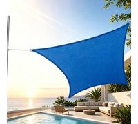 TQQEPOOL Voile Ombre Terrasse, Pergola Jardin Exterieur | HDPE, Transpirable, Inoxydable, Anti-décoloration, Résistant, Maille Plate, Piscine Abri(Blue,Rectangle2.5*3.5M)