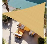 TQQEPOOL Voile Ombre Terrasse, Pergola Jardin Exterieur | HDPE, Transpirable, Inoxydable, Anti-décoloration, Résistant, Maille Plate, Piscine Abri(Yellow,Triangle6.1*6.1*6.1M)