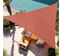 TQQEPOOL Voile Ombre Terrasse, Pergola Jardin Exterieur | HDPE, Transpirable, Inoxydable, Anti-décoloration, Résistant, Maille Plate, Piscine Abri(Red,Triangle2*2*2M)