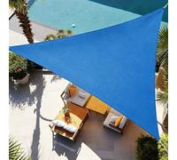 TQQEPOOL Voile Ombre Terrasse, Pergola Jardin Exterieur | HDPE, Transpirable, Inoxydable, Anti-décoloration, Résistant, Maille Plate, Piscine Abri(Blue,Triangle4*4*4M)