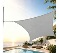 TQQEPOOL Voile Ombre Terrasse, Pergola Jardin Exterieur | HDPE, Transpirable, Inoxydable, Anti-décoloration, Résistant, Maille Plate, Piscine Abri(Gray,Rectangle2*4M)