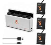 TQTHL Lot de 3 batteries Action 6 + chargeur à 3 ports, compatible avec caméra DJI Osmo 360/Action 6 Action 5 Pro/Action 4/Action 3