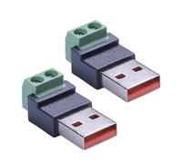 TQUXNGA Adaptateur USB 2 Broches 5 V 5 A prenant en la | Points positifs négatifs marqués pour une connexion facile, chargement uniquement sans de données