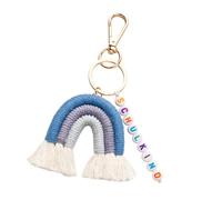 TQUXNGA Anneaux de lettres multicolores lumineux - Design élégant - Accessoire en métal robuste pour sacs, clés, cadeau - Support arc-en-ciel lumineux pour clés, bleu, taille unique