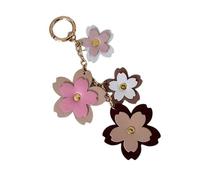 TQUXNGA Bijou exquis en forme de fleur pour femme - Accessoire de téléphone - Joli support pour les amateurs de mode - Porte-clés élégant en cuir, Couleur café., taille unique