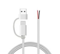 TQUXNGA Câble d'alimentation USB C en Queue Cochon 5V 2A USB Type C Mâle À 2 Broches Fil Extrémité Ouverte Cordon d'alimentation en Queue Cochon Bricolage pour Caméra À Ventilateur LED