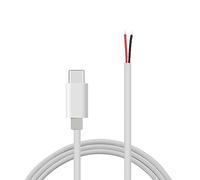 TQUXNGA Câble d'alimentation USB C en Queue Cochon 5V 2A USB Type C Mâle À 2 Broches Fil Extrémité Ouverte Cordon d'alimentation en Queue Cochon Bricolage pour Caméra À Ventilateur LED
