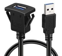 TQUXNGA Câble D'extension À Encastré Sur Panneau USB3.0 À Port Unique Carré En PVC Étendez Facilement La Connectivité De Votre Appareil De Voiture Câble D'entrée USB Pour Tableau De Bord