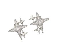TQUXNGA Clip d ' Oreille étoile avec Pierre de zircone éblouissante | Améliorations élégantes des clips d ' oreille offrant un ajustement optimal, un confort amélioré et une stabilité