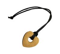 TQUXNGA Collier avec pendentif en forme de cœur en pierre volcanique avec détails texturés - Chaîne légère pour un usage quotidien - Collier délicat tendance pour femme, taille unique, Comme décrit