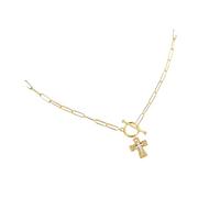 TQUXNGA Collier polyvalent avec pendentif crucifix OT en alliage robuste pour un usage quotidien ou un cadeau attentionné pour offrir des bijoux religieux, Adjustable 16.14 inches to 19.69 inches
