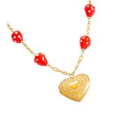 TQUXNGA Collier tendance avec pendentif fruit en verre pour plus de confort et de polyvalence, adapté pour un usage quotidien ou un événement spécial. Pendentif en verre coloré, taille unique, Comme