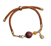 TQUXNGA Corde tissée traditionnelle avec perles en pierre parfumée pour des styles polyvalents Corde réglable, One Size, Comme décrit