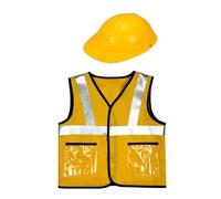 TQUXNGA Costumes d ' ouvrier du bâtiment 2/3 pièces | Chapeau de Construction de ceinture et gilet de Costume pour, tenues de carrière de constructeur