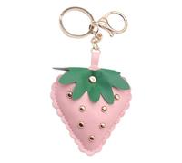 TQUXNGA Élégant support clouté en cuir PU motif fraise pour porte-clés de voiture anneau en métal accessoire de mode en métal accessoire de mode en métal, a, taille unique