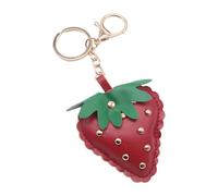 TQUXNGA Élégant support clouté en cuir PU motif fraise pour porte-clés de voiture anneau en métal accessoire de mode en métal accessoire de mode en métal, bordeaux, taille unique