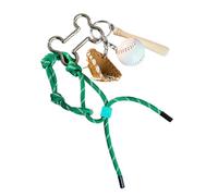 TQUXNGA Élégant support de baseball en cuir PU sur le thème du sport, accessoire à suspendre, tendance, fait à la main, porte-clés de voyage léger, Vert, taille unique