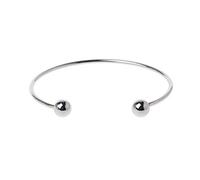 TQUXNGA Jonc Ouvert en Acier Inoxydable Manchette Semi-Ouverte pour Ouverture Réglable Bijoux Manchette À Deux Perles Extensible en Acier Inoxydable Boule À Vis
