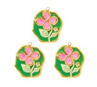 TQUXNGA Lot de 3 gouttes artistiques florales dégradées en acier inoxydable pour fabrication de bijoux uniques personnalisables faits à la main, taille unique, Comme décrit, Comme décrit.