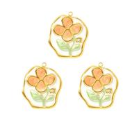 TQUXNGA Lot de 3 gouttes artistiques florales dégradées en acier inoxydable pour fabrication de bijoux uniques personnalisables faits à la main, taille unique, Comme décrit, Comme décrit.