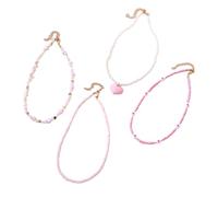TQUXNGA Lot de 4 colliers colorés en forme de papillon et de perles faits à la main pour enfants, adolescents, cadeaux d'amitié, collection de colliers de fête pour filles