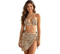 TQUXNGA Maillot de bain 3 pièces multifonctionnel pour femme, idéal pour les vacances en mer et les activités aquatiques, tankini fendu avec cache-hanches